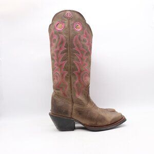 Tony Lama Buckaroo Women’s Size 7.5 B Brown Leather Cowboy Western Boots